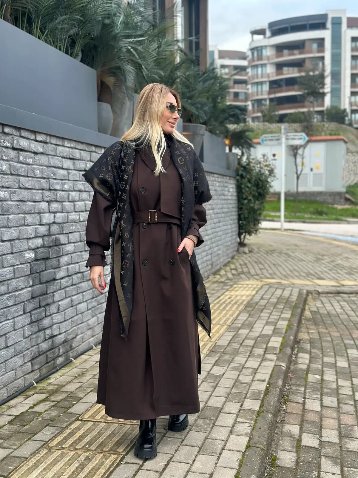 Kahve Kuşaklı Helena Trençkot Askı0065