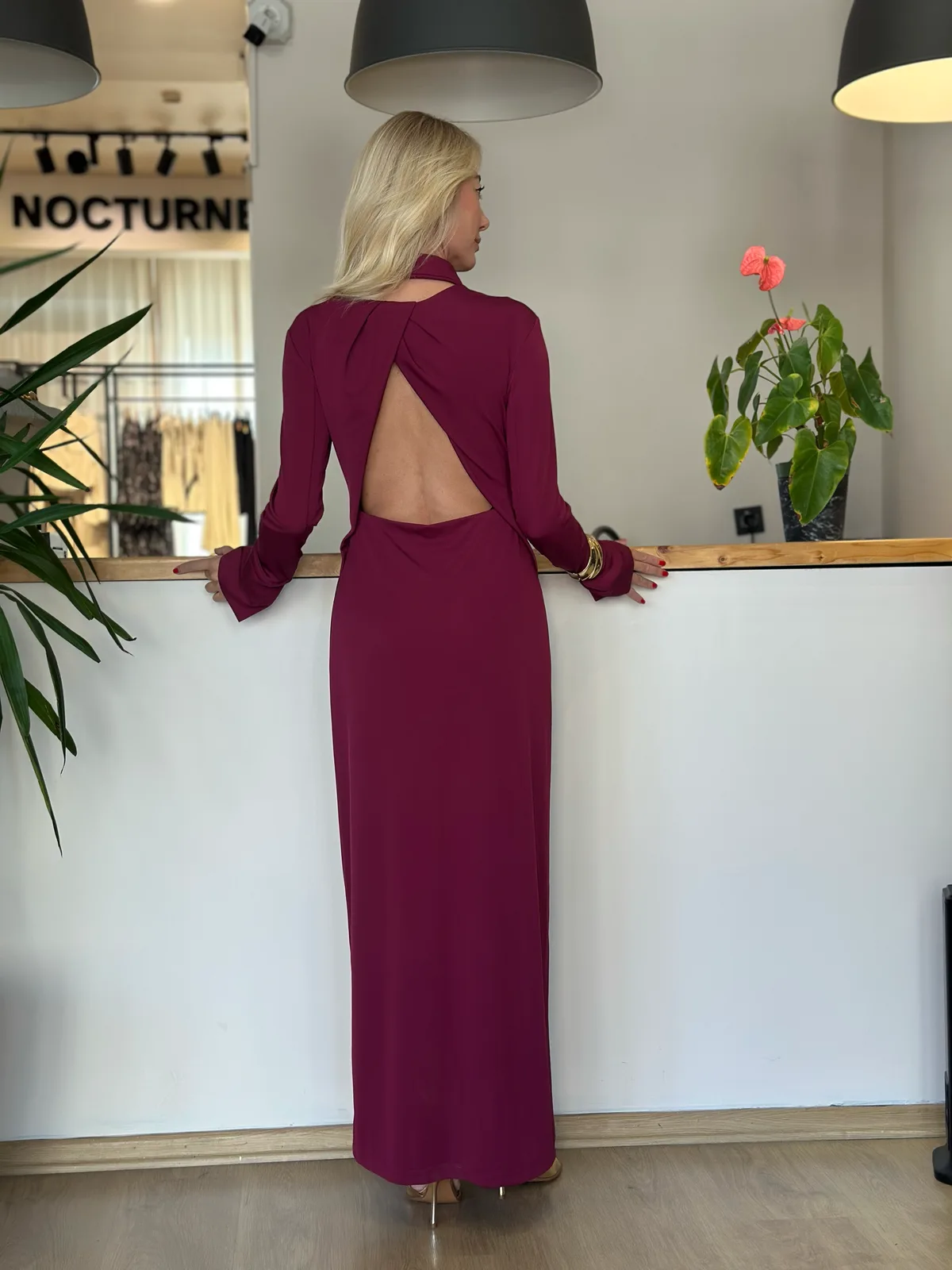 Sırt Dekolteli Fuşya Elbise Askı0071 - ₺1.999 | ASKI BOUTIQUE Balat Sırt Dekolteli Fuşya Elbise Askı0071 Elbise | ASKI BOUTIQUE Balat