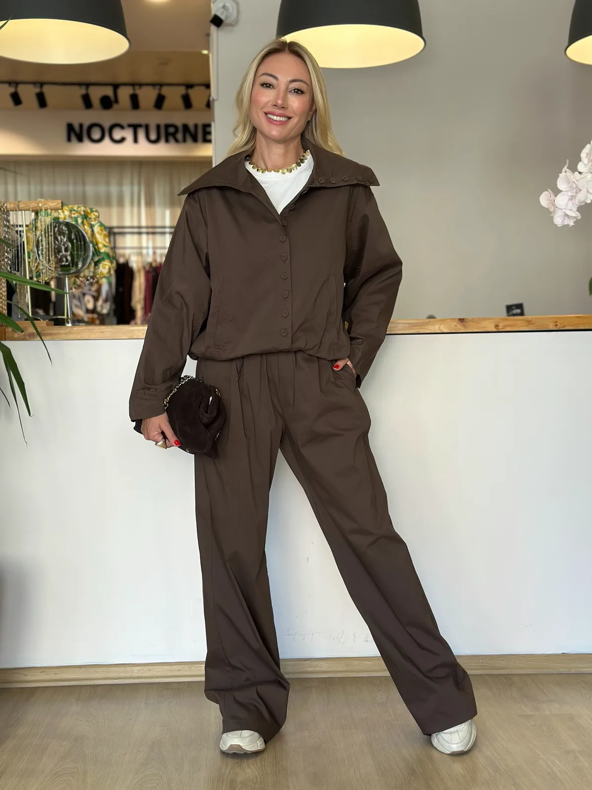 Tensel Kahve Bel Lastikli Pantolon Askı00344 - ₺2.099,99 | ASKI BOUTIQUE Balat Tensel Kahve Bel Lastikli Pantolon Askı00344 Pantolon | ASKI BOUTIQUE Balat