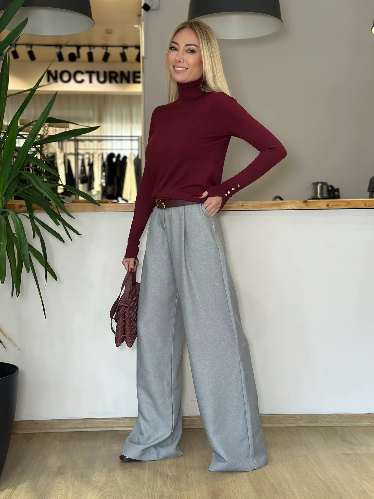 Yüksek Bel Gri Palazzo Pantolon Askı00384 - ₺1.499,99 | ASKI BOUTIQUE Balat Yüksek Bel Gri Palazzo Pantolon Askı00384 Pantolon - Detay Görseli 3 | ASKI BOUTIQUE Balat